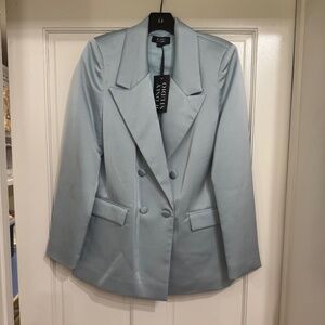 NEW with tags If Only Studio Blue satin-like Jacket/Blazer sz 6